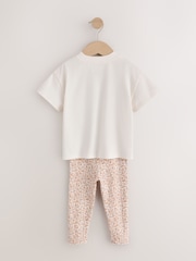 Neutral Bunny Short Sleeve T-Shirt and Leggings Set 4 Piece (3mths-7yrs) - Image 4 of 7