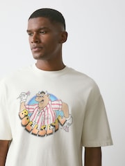 Ecru White Bulleye Graphic Print T-Shirt - Image 1 of 7