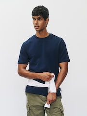 Navy Regular Fit Motionflex Soft Heavyweight T-Shirt - Image 1 of 8