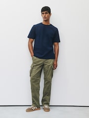 Navy Regular Fit Motionflex Soft Heavyweight T-Shirt - Image 3 of 8