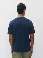 Navy Regular Fit Motionflex Soft Heavyweight T-Shirt - Image 4 of 8