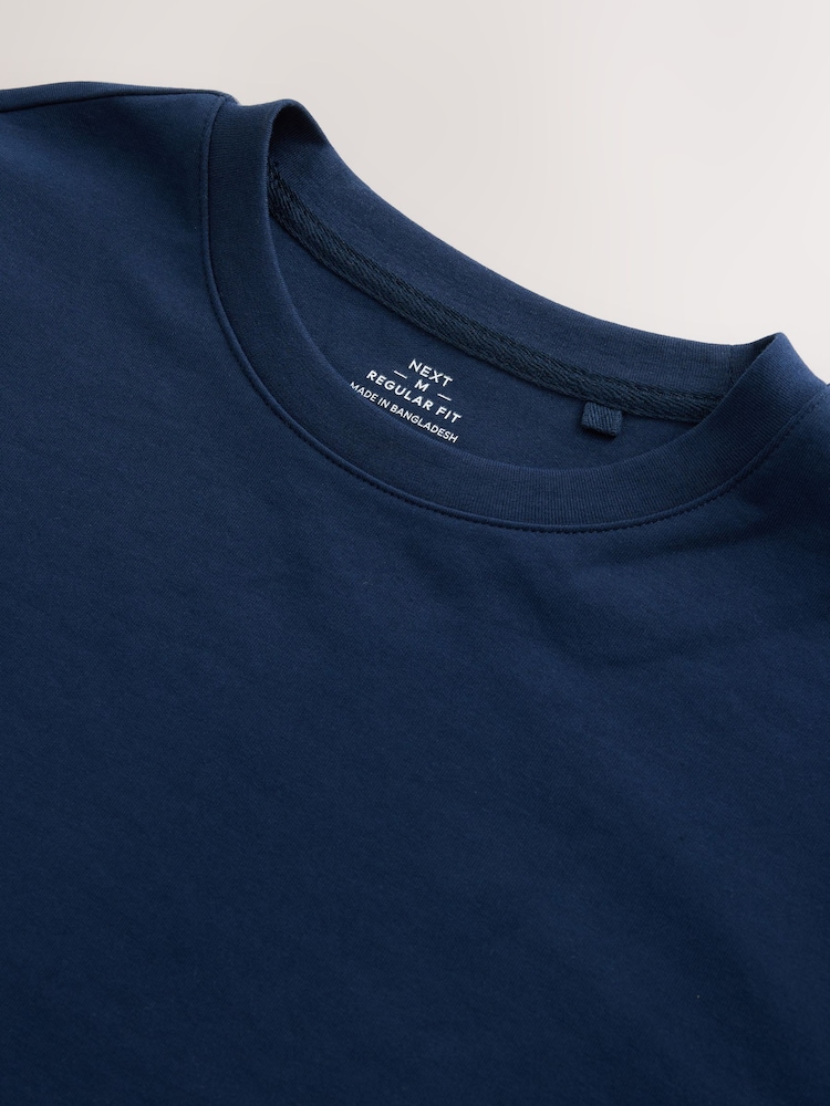 Navy Regular Fit Motionflex Soft Heavyweight T-Shirt - Image 8 of 8