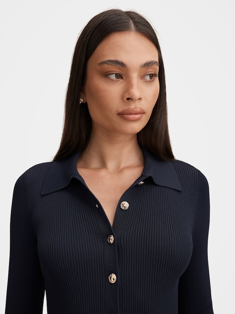 Forever New Selina Ribbed Knitted Polo Top - Bild 5 von 5