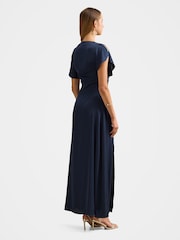 Forever New Blue Genevieve Satin Drape Maxi Dress - Image 2 of 4