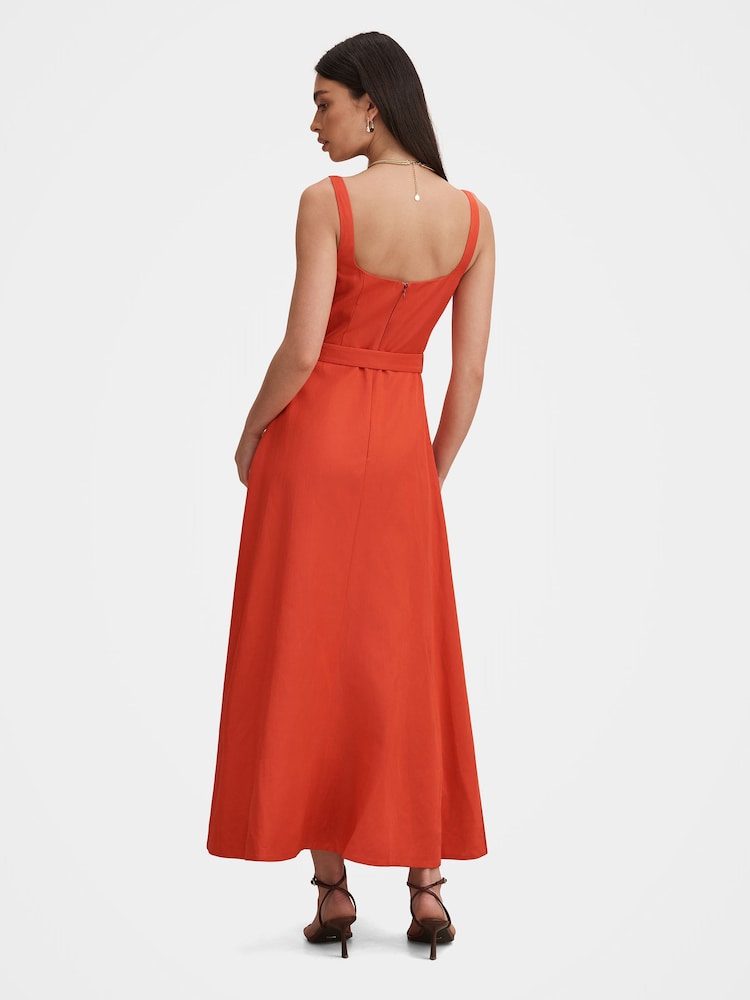 Forever New Hayden Midikleid mit Carré-Ausschnitt, enthält Leinen - Bild 2 von 4 Forever New Hayden Midikleid mit Carré-Ausschnitt, enthält Leinen - Bild 2 von 4