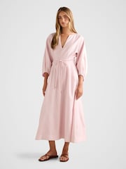 Forever New Pink Scarlett Cocoon Sleeves Midi Dress - Image 1 of 4