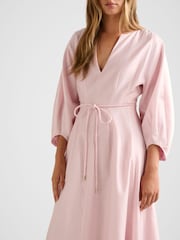 Forever New Pink Scarlett Cocoon Sleeves Midi Dress - Image 3 of 4