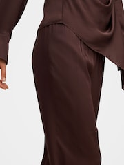 Forever New Brown Maude Satin Wide Leg Trousers - Image 3 of 5