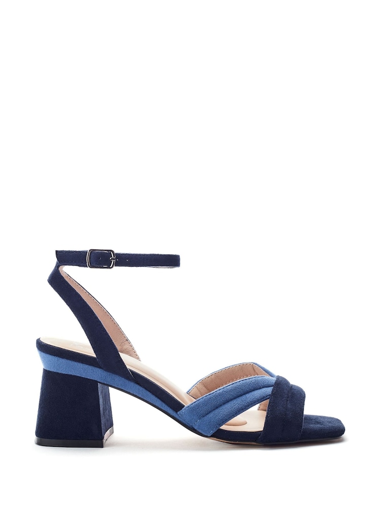 Moda in Pelle Blue Madelia Block Heel Strappy Sandals - Image 1 of 4