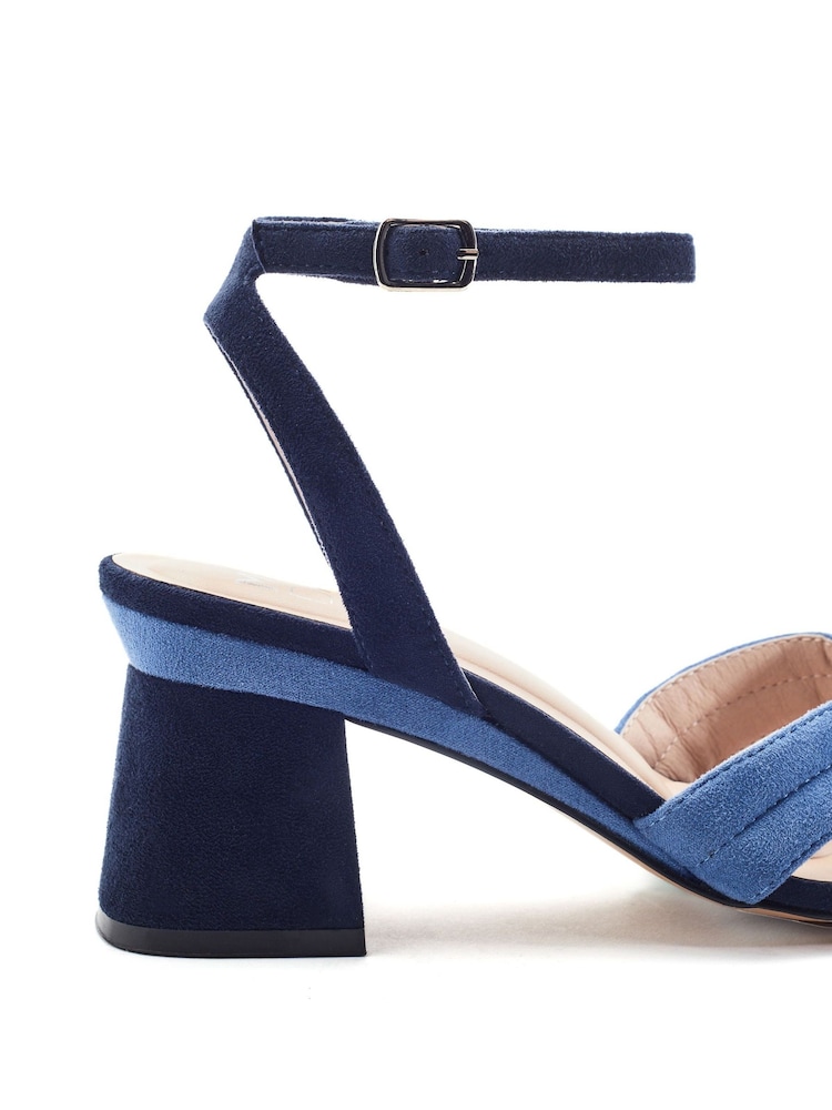Moda in Pelle Blue Madelia Block Heel Strappy Sandals - Image 4 of 4