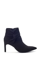 Moda in Pelle Black Quinia Twisted Detail Pointed Shoe Boots - Image 1 of 4