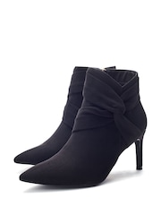 Moda in Pelle Black Quinia Twisted Detail Pointed Shoe Boots - Image 2 of 4