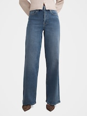 Forever New Blue Yasmin Slim Wide Leg Jeans - Image 1 of 5