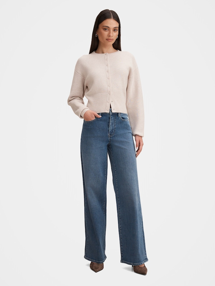 Forever New Blue Yasmin Slim Wide Leg Jeans - Image 5 of 5