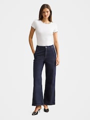 Forever New White Rebecca Scallop Trim T-Shirt - Image 5 of 5