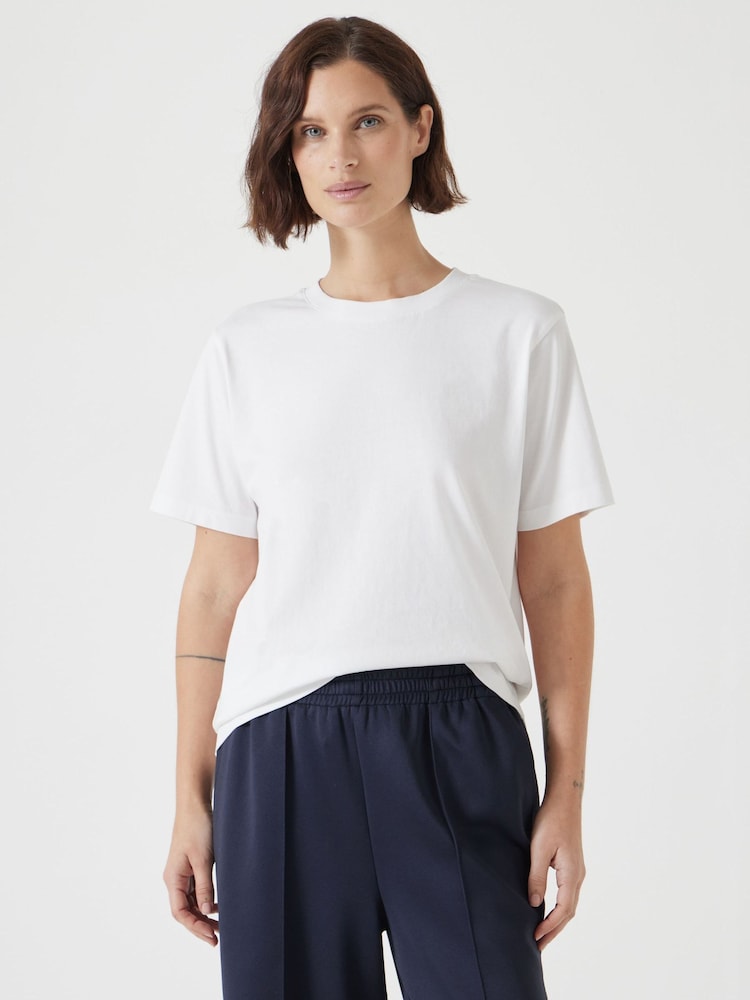 Hush White Rosie Regular Fit Cotton T-Shirt - Image 1 of 5