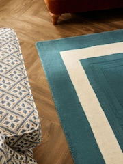 Laura Ashley Teal Blue Lewes Wool Rug - Image 2 of 4