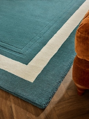Laura Ashley Teal Blue Lewes Wool Rug - Image 3 of 4