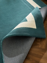 Laura Ashley Teal Blue Lewes Wool Rug - Image 4 of 4
