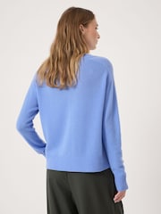 Hush Blue Colette Cashmere V-Neck Saddle Sleeve Jumper - Image 3 of 6