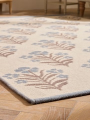 Laura Ashley Blue Wool Jacquard Amilia Trellis Rug - Image 3 of 5