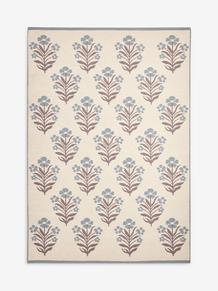 Laura Ashley Blue Wool Jacquard Amilia Trellis Rug - Image 5 of 5
