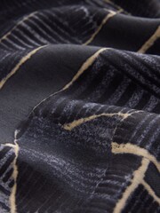 Navy/Blue Print - Robe chemise à manches longues ceinturée - Image 6 de 7