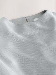 Silver Textured Satin Scarf Mini Dress - Image 10 of 10