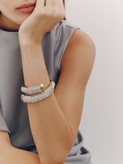Silver Textured Satin Scarf Mini Dress - Image 7 of 10