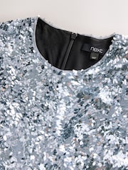 Silver N.Premium Short Sleeve Sequin Midi Dress - Image 6 of 7