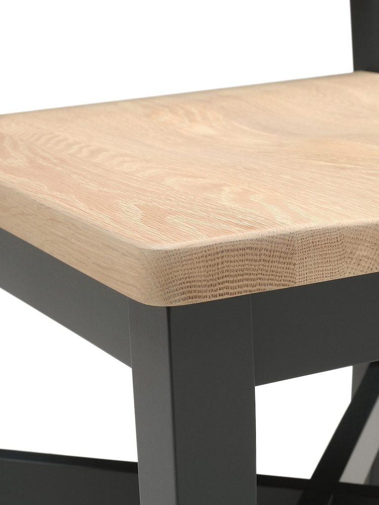 Cotswold Company Charcoal Chester Wooden Seat Dining Chair - Image 5 of 5