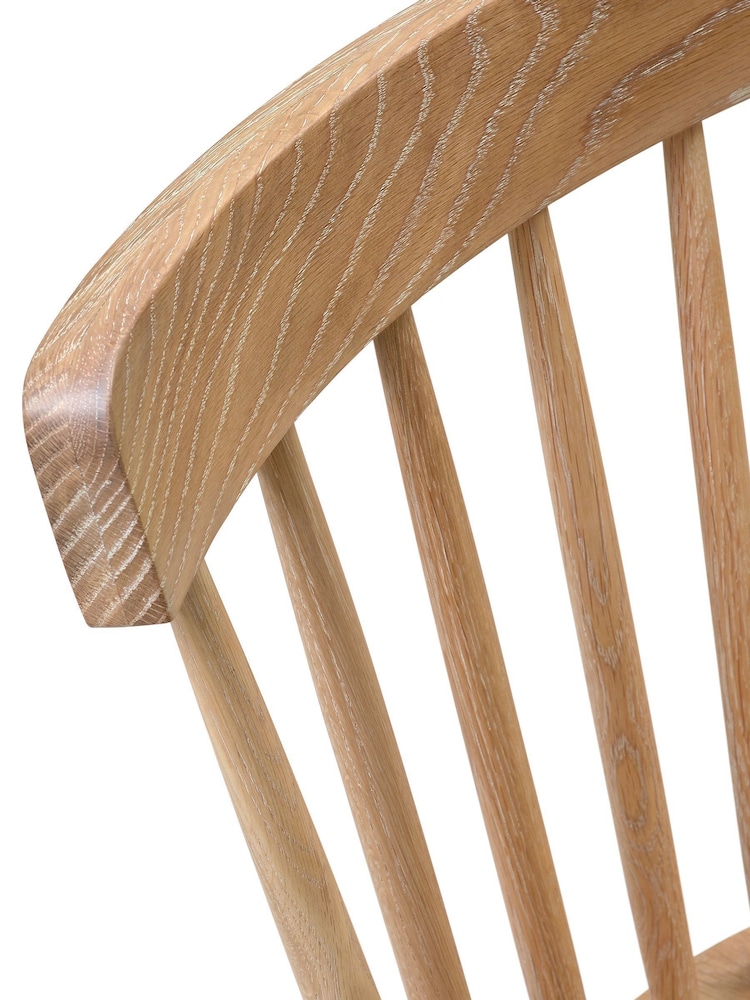 Cotswold Company Set of 2 Whitewash Oak Inglesham Spindleback Chairs - Image 4 of 4