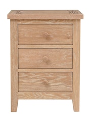 Cotswold Company Whitewash Oak Inglesham 3 Drawer Bedside Table - Image 1 of 5