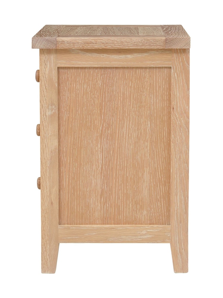 Cotswold Company Whitewash Oak Inglesham 3 Drawer Bedside Table - Image 2 of 5