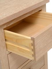 Cotswold Company Whitewash Oak Inglesham 3 Drawer Bedside Table - Image 4 of 5