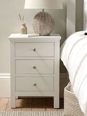 Cotswold Company Pure White Simply Cotswold 3 Drawer Bedside Table - Image 1 of 6