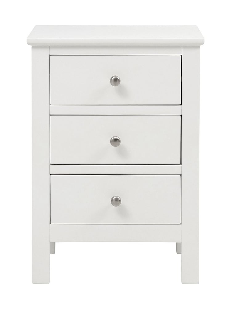 Cotswold Company Pure White Simply Cotswold 3 Drawer Bedside Table - Image 2 of 6