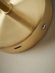 BHS Satin Brass USB-C Rechargeable Wall Light - Image 3 of 7