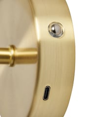 BHS Satin Brass USB-C Rechargeable Wall Light - Image 4 of 7
