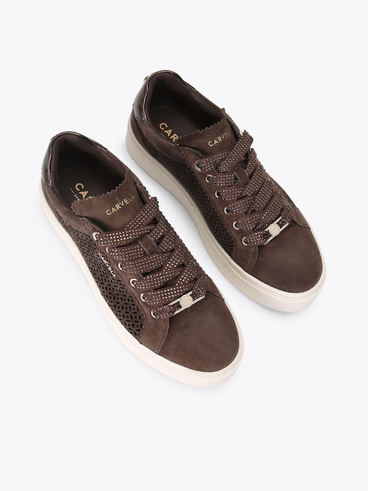 Carvela Brown Caprese Laser Trainers - Image 2 of 4
