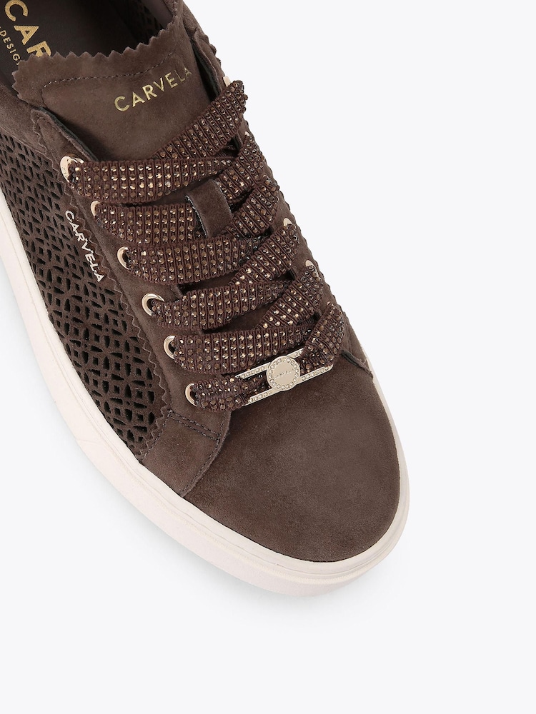 Carvela Brown Caprese Laser Trainers - Image 4 of 4