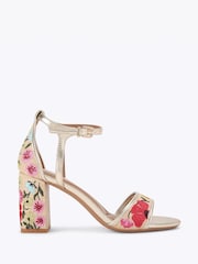 KG Kurt Geiger Gold Faryn Embroidery Sandals - Image 1 of 4