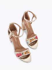KG Kurt Geiger Gold Faryn Embroidery Sandals - Image 2 of 4