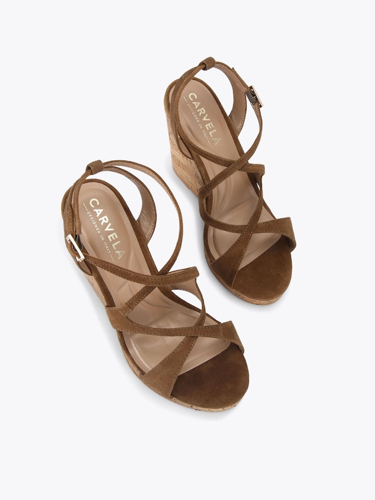 Carvela Brown Pavia Wedge Sandals - Image 5 of 5