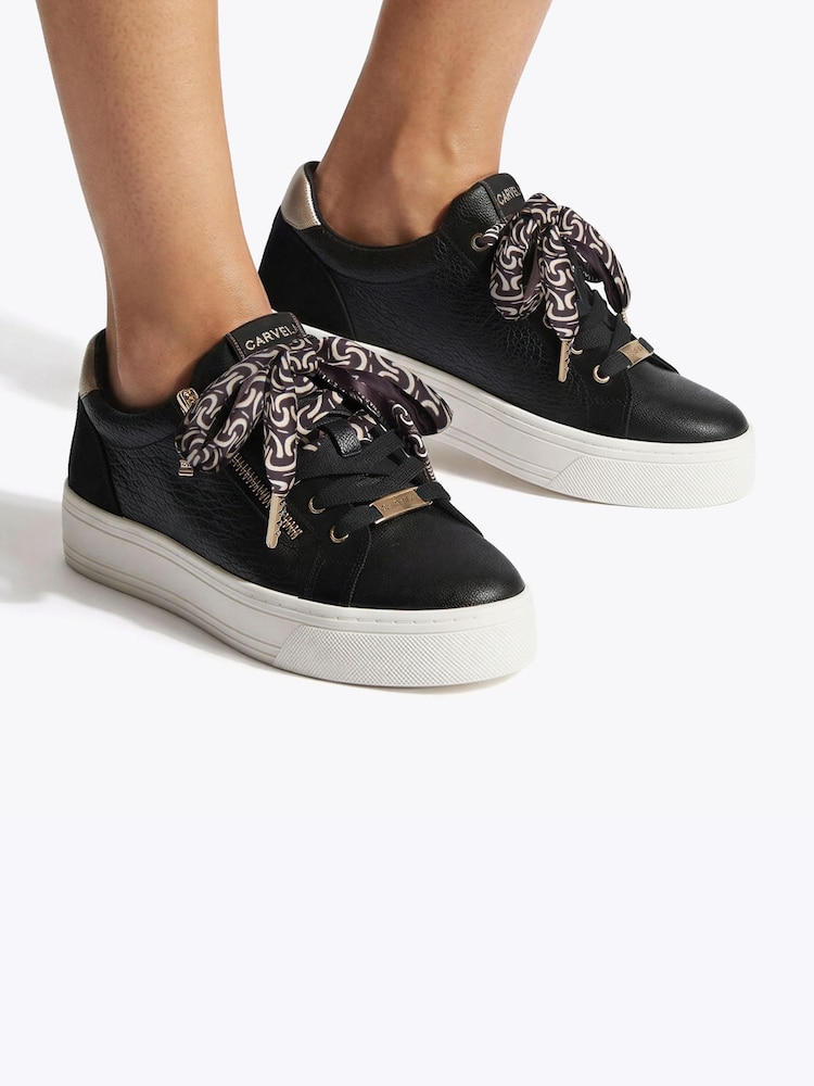 Carvela Black Sorrento Scarf Trainers - Image 1 of 2