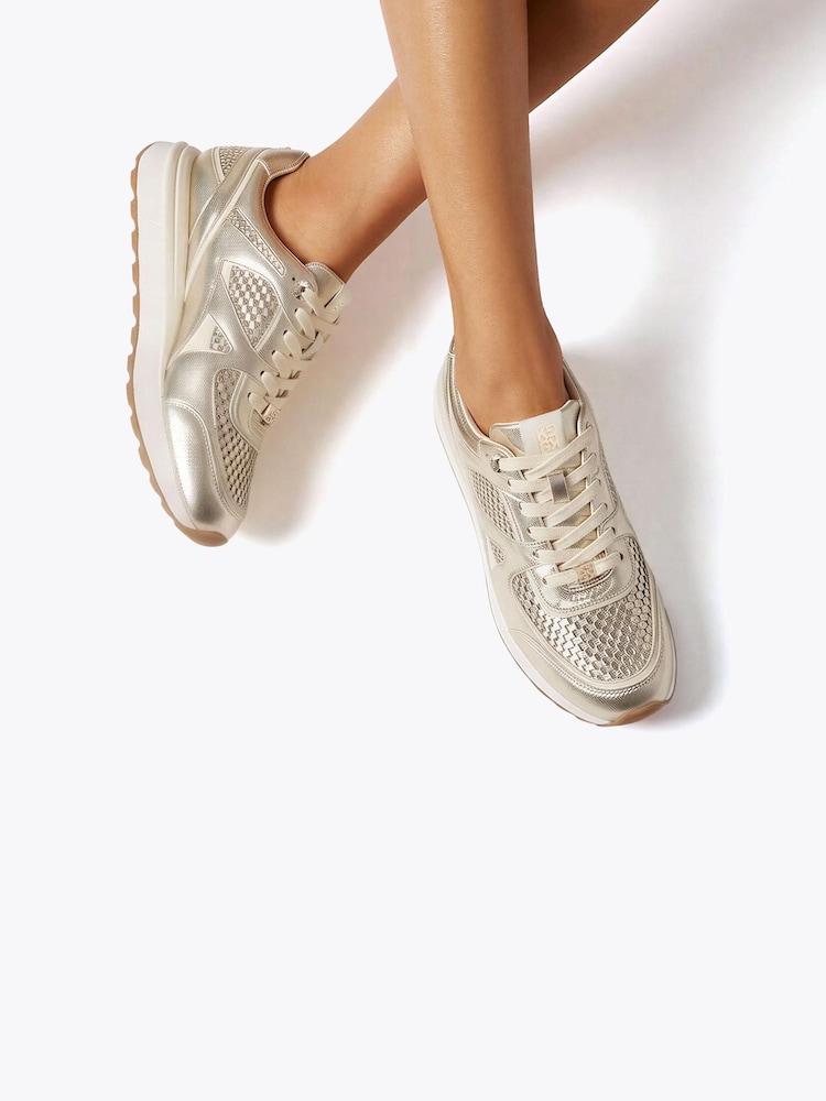 KG Kurt Geiger Gold Lyric Weave Trainers - Image 1 of 1