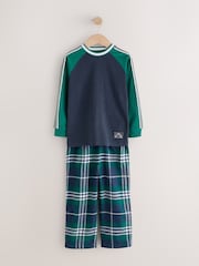 Navy/Grey Woven Check Pyjamas 2 Pack (3-16yrs) - Image 7 of 10