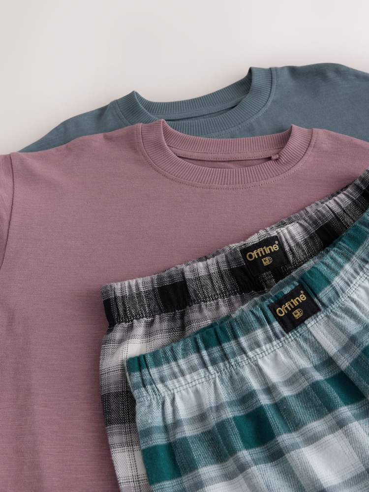 Blue/Brown Long Sleeve Woven Check Pyjamas 2 Pack (3-16yrs) - Image 6 of 6 Blue/Brown Long Sleeve Woven Check Pyjamas 2 Pack (3-16yrs) - Image 6 of 6
