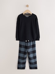 Black/Stone/Grey Woven Check Pyjamas 3 Pack (3-16yrs) - Image 2 of 7