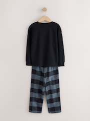 Black/Stone/Grey Woven Check Pyjamas 3 Pack (3-16yrs) - Image 5 of 7